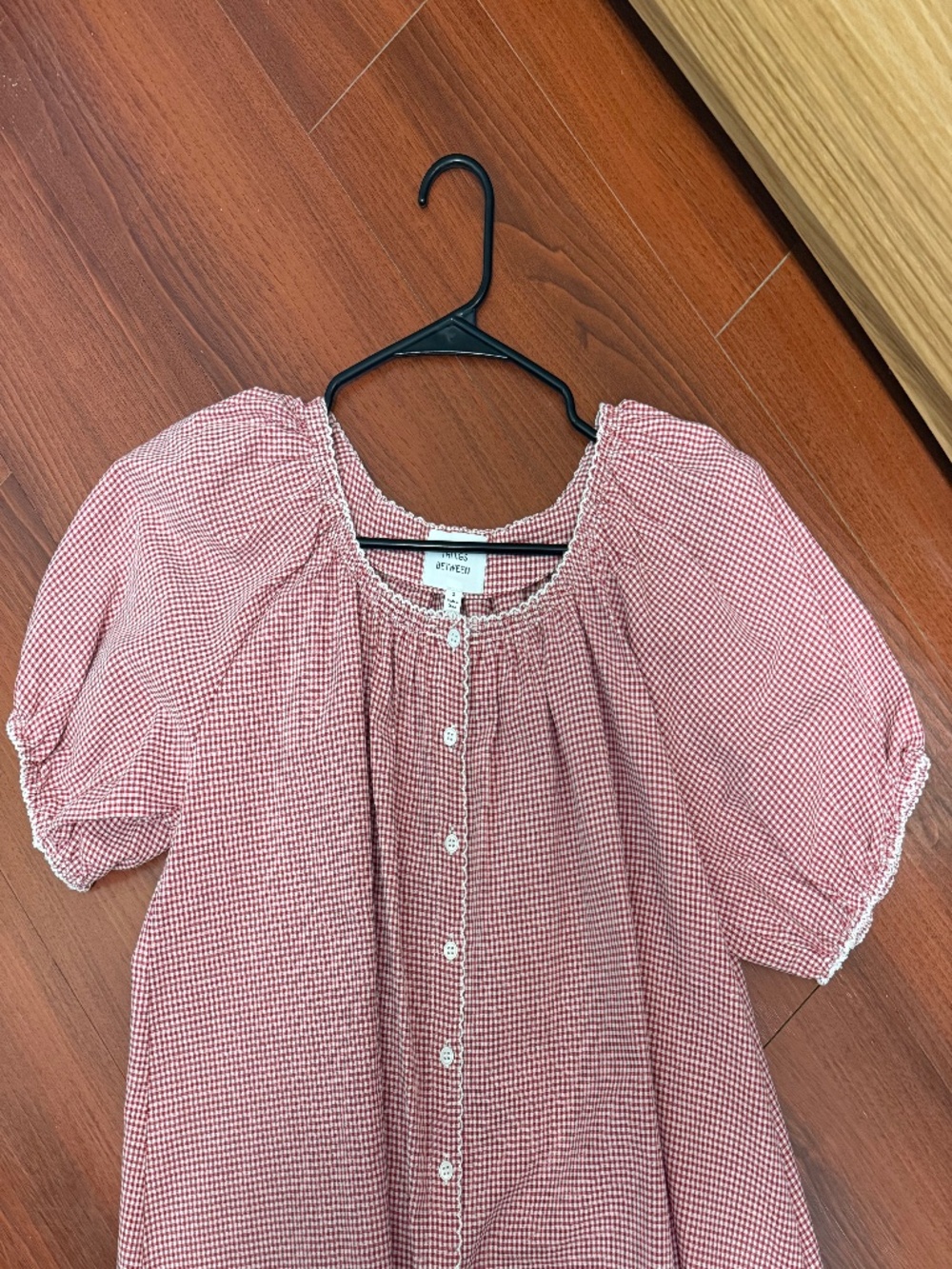 Things Between Women's Blouse, S, red and white gingham!